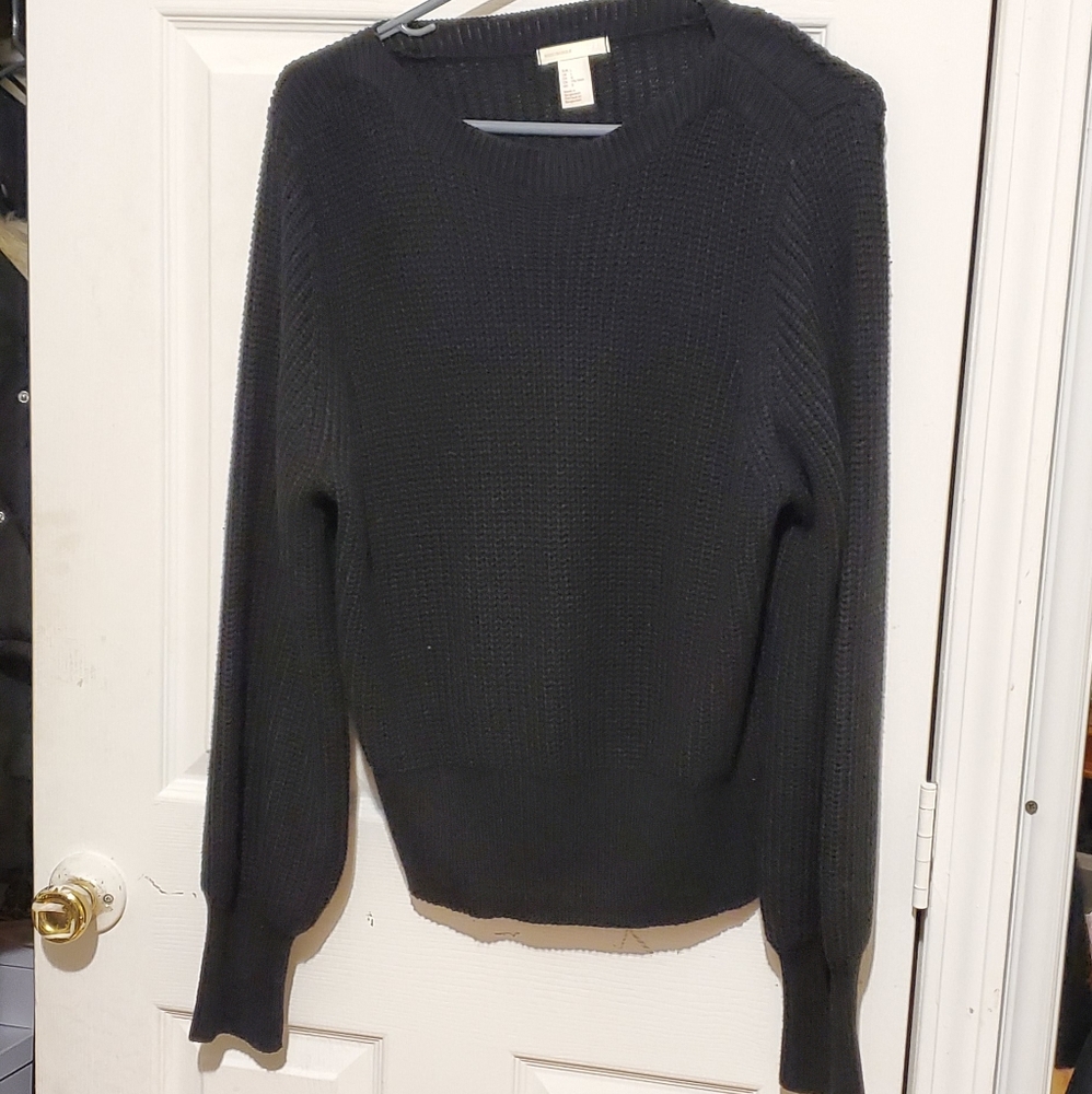Black Mesh Lined Sweater
